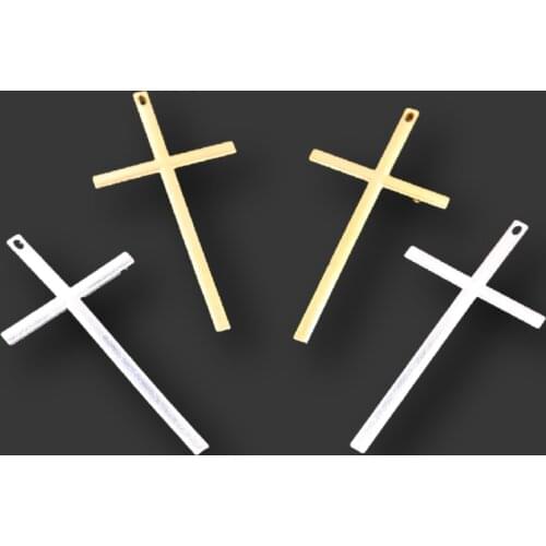 8pcs Smooth on Both Sides Christian Catholic Bible Cross Pendants Retro Necklace Earring Accessories DIY Charms Jewelry Making