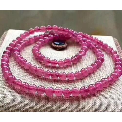 Free shipping Noble jewelry Natural 4.6-4.8mm Tour:maline Quartz crystal stone Beads Bracelet 17g