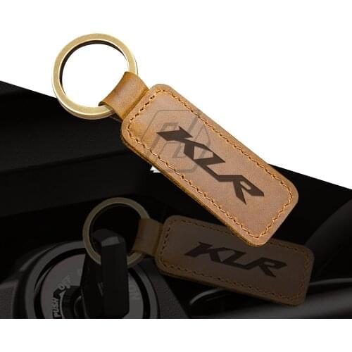 For Kawasaki KLR KLR650 Motorbike Motorcycle Keychain Cowhide Key Ring