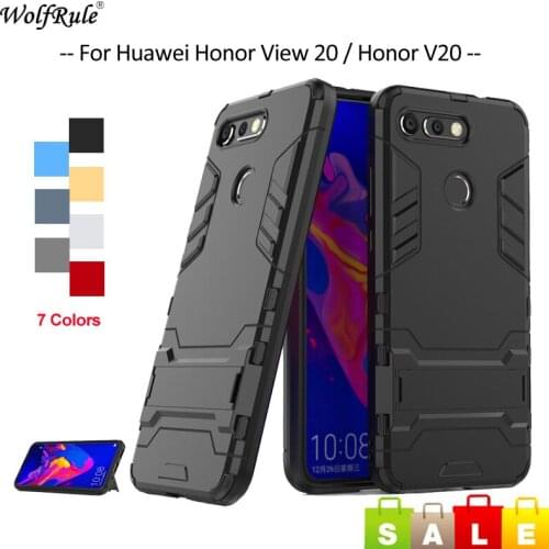 For Cover Huawei Honor View 20 Case TPU & PC Armor Holder Bumper Back Phone Case For Huawei Honor View 20 Cover Honor V20 6.4