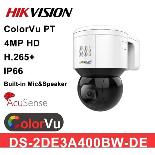 Hikvision PTZ ColorVu 4MP Mini IP Camera DS-2DE3A400BW-DE(F1)(S5) HD POE H.265 AcuSense Built-in Microphone Speaker Face Capture