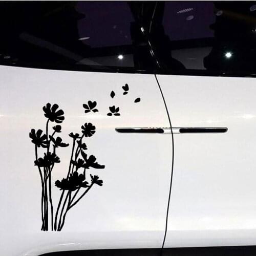 20X14cm Beautiful Flowers Funny Car Sticker Vehicle Body Window Reflective Decals Sticker Decoration Vinyl Decal Car Stickers