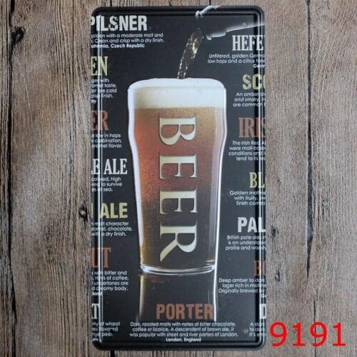 Hot Bar Beer Metal Plates Vintage Metal tin sign Bar Wall art craft painting metal art for Home Bar Store Pub 15x30cm