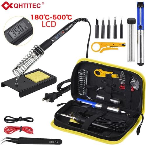 JCD 80W Digital Electric Soldering Iron Kit Temperature Adjustable 220V/110V Welding Tool Ceramic Heater Soldering Tips Rework