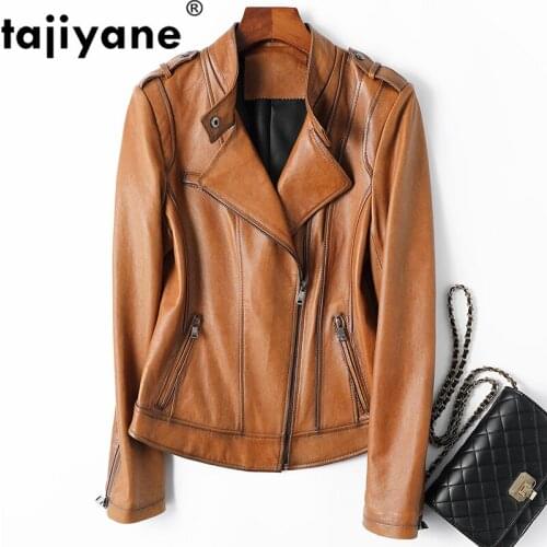 Real Genuine Leather Jacket Women Leather Jackets Sheepskin Coat 2021 Spring Korean Short Moto Coats Woman Clothes YR8860 WPY73