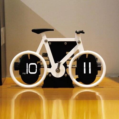 Germany Bicycle Automatic Page Turning Clock Retro Living Room Ornaments Bicycle Turning Mechanical Clock Table Clock