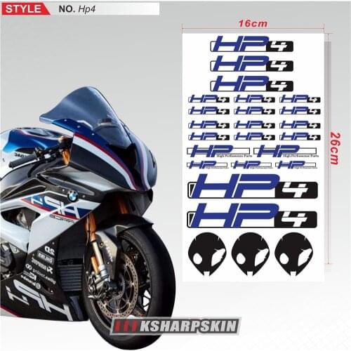 New Motorcycle Stickers Body pegatinas Reflective Waterproof Body fuel tank logo sticker Kit set For BMW HP4 hp 4 sign decal