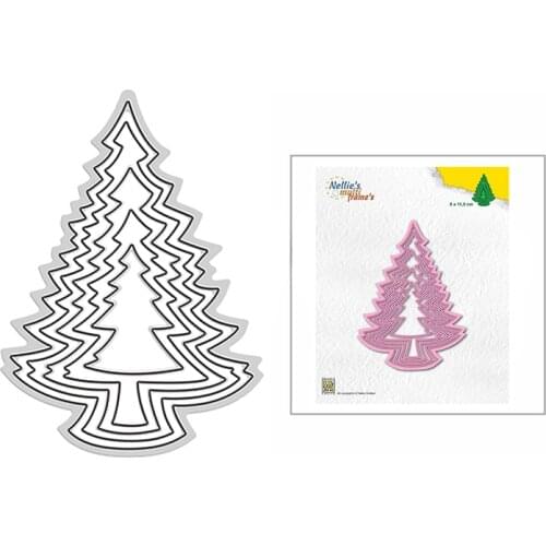 2021 New Nested Tall Christmas Tree Metal Cutting Dies for DIY Scrapbooking Decor and Card Making Paper Craft Embossing No Stamp