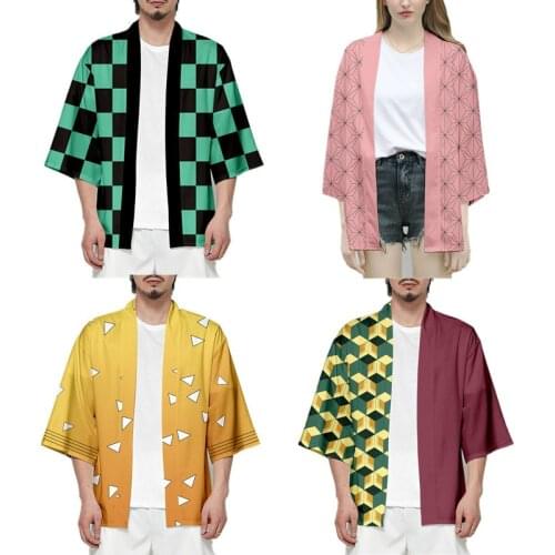 New Kamado Tanjirou Coat Demon Slayer Cosplay Costume Kamado Nezuko Tomioka Giyuu Agatsuma Zenitsu Jackets Men Girls Halloween