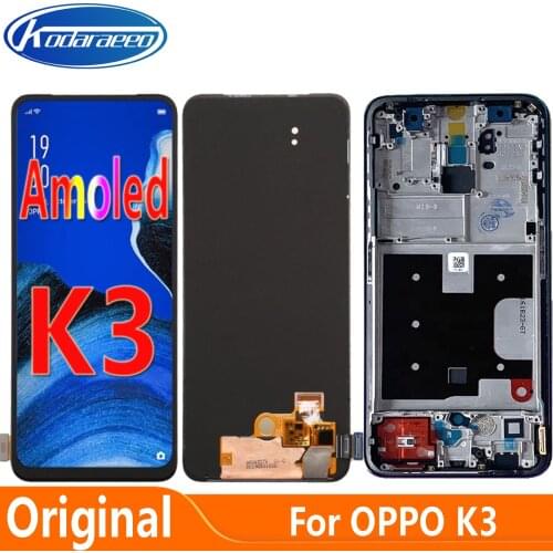 Origonal Amoled Display For Oppo K3 LCD Display Screen Touch Digitizer With Frame CPH1955 CUN-AL00 PCGM00 LCD Glass Screen