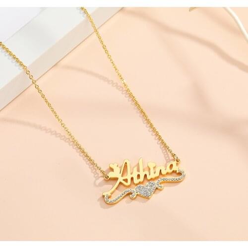 Full of Love Custom Zirconia Necklace Name Necklaces Classic Womens Wedding Jewelry Fine Necklace Accessory Gift Dropshipping
