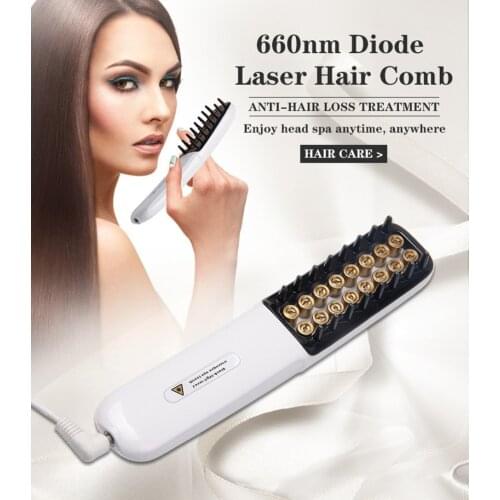 Hot Electric Laser Hair Growth Comb Anti Hair Loss Massage Therapy Anti-static Brush Hair Care Regrow Therapy Treatment Comb2021