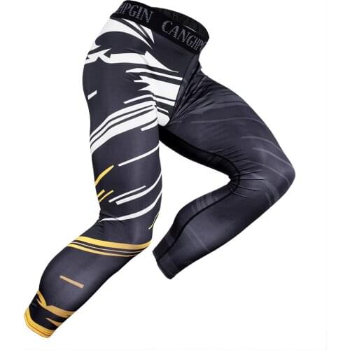 Sports Pants For Men New Mens Pants 3D Print Mens Compression Pants Tight Trousers Fitness Basketball Running Tights Skinny Gym