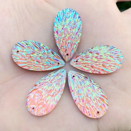 90pcs Drop Shape Resin Strass Gems Flat Back For Crafts Scrapbooking DIY Clothes Shoes decorate -E004*6