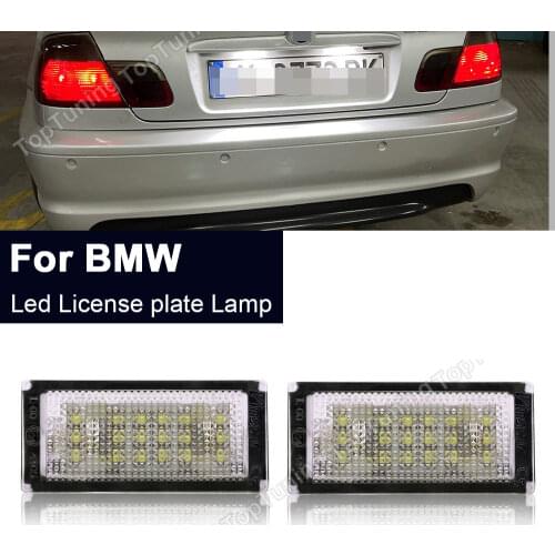 2PCS 12V LED Number Plate Lights Lamps White LED Canbus Car License Plate Lights For BMW E46 2D E46 M3 2D (04-06)
