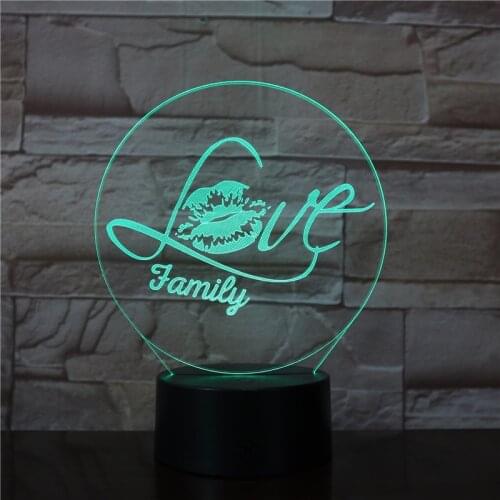 Love Family Shape LED Night Light Baby Romantic Atmosphere Love 3D Lamp Home Decor Gadget Nightlights Childrens Night Lamps3284