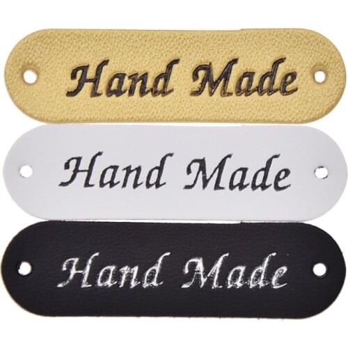 Hand Made Printed Garment Supplies Leather Labels Tags DIY Quilting Craft Women Jeans Bags Decor Accessories
