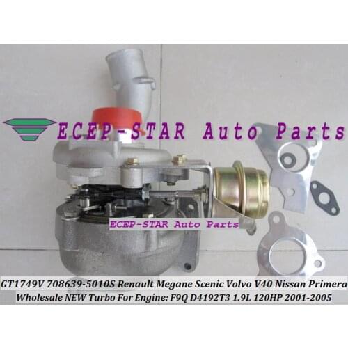 Free Ship GT1749V 708639 708639-5010S Turbo Turbocharger For Renault Espace Laguna Megane V40 Primera DCI F9Q D4192T3 1.9L 115HP