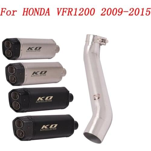 Slip On Motorcycle Exhaust Middle Link Tube And 51mm Vent Pipe Stainless Steel Exhaust System For HONDA VFR1200 2009-2015