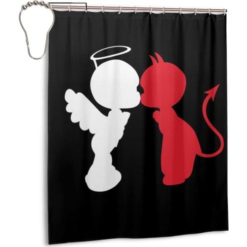 3D Angel Devil Eyes Top Shower Curtains Bathroom Curtain Frabic Waterproof Polyester Bath Curtain with Hooks