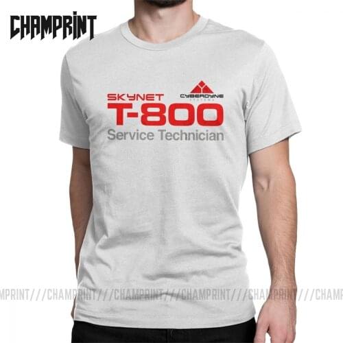 T-800 Technician T Shirt Men Cotton Novelty T-Shirts Crewneck Terminator Cyberdyne Cyborg Tee Short Sleeve Clothing Gift Idea