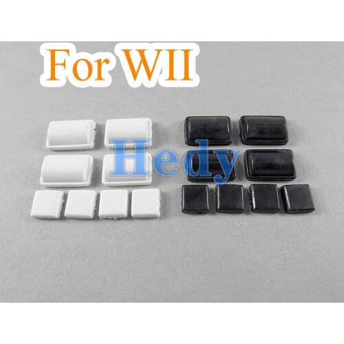 10sets Replacement 8 in 1 White Black Silicon non-slip Rubber Feet Cover Set for Nintendo WII Console nonslip Dust Cover