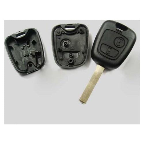 2PCS/Lot 2 buttons remote key case cover shell For Peugeot 107 207 307 407 607 without groove