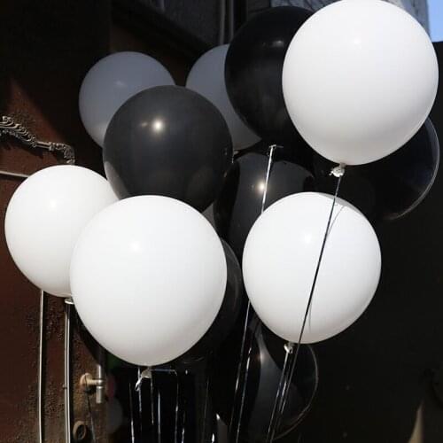 4pcs/set 18inch 45cm Black White Latex Helium Balloons With Ribbon Kids Birthday Event Party Supplies Wedding Decor Air Balls