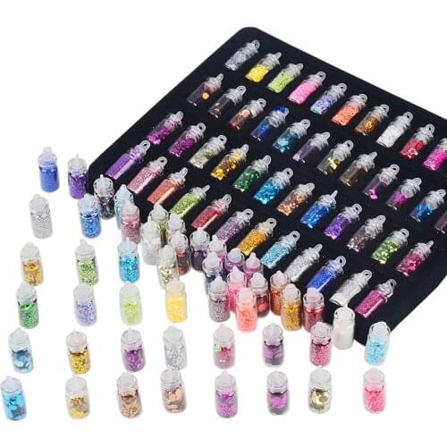 48 Colors Manicure Sequin Colorful Sequin Decoration Nail Art Nail Ornament Set