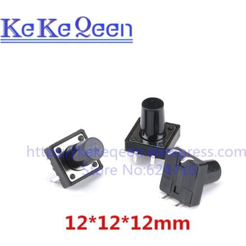 50Pcs/Lot 12*12*12mm 12x12x12MM Touch Button Micro Switch Direct Plug-in Self-reset keys button 12x12x12 DIP 4PIN 12*12*12