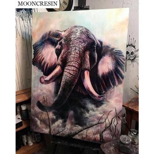 5D Diamond Painting Full Drill Resin Needlework Cross Stitch Kits Diy Diamond Embroidery Mosaic Animal Elephants Home Decoration