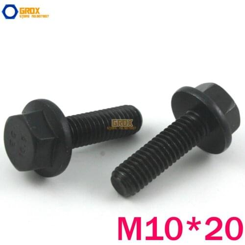 8 Pieces M10*20mm 10.9 Grade Alloy Steel Flange Hex Bolt Screw