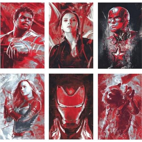 DIY 5D Diamond Painting Iron Man Hulk Superhero Marvel Movie The Avengers Endgame Diamond Embroidery Wall Art Home Decoration