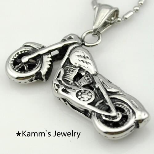 AMUMIU Mens Jewelry Motorcycle scooter autobike autocycle Stainless Steel Casting Pendant Necklace 1 Pic Bikers KP085