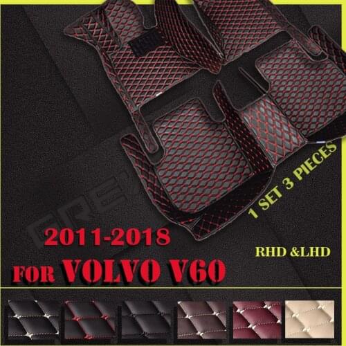Car floor mats for VOLVO V60 2011 2012 2013 2014 2015 2016 2017 2018 Custom auto foot Pads automobile carpet cover