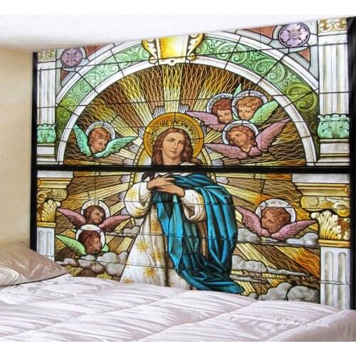 Church Jesus mural home art decoration Angel tapestry Bohemian decoration sofa carpet wall decoration bed sheet