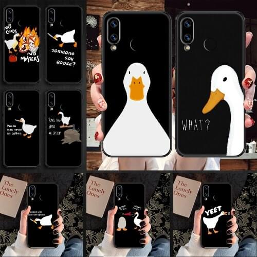 Untitled Goose Game Duck Phone case For Huawei Honor 6 7 8 9 10 10i 20 A C X Lite Pro Play black trend shell 3D cell cover