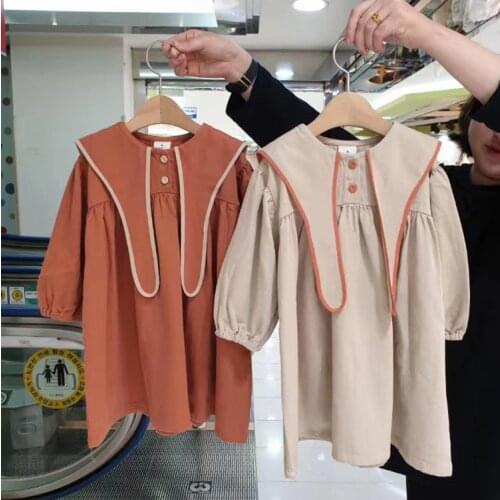 Kids Autumn Spring Dresses Girls Rabbit Ear Collar Princess Dress Girls Long Sleeve Party Vestidos Baby Girl Children Clothing