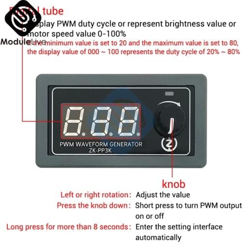 PP4K PP3K DC 12V 24V LCD LED Digital Display PWM Pulse Generator Motor Speed Controller for Motor Light Speed Control Adjustable