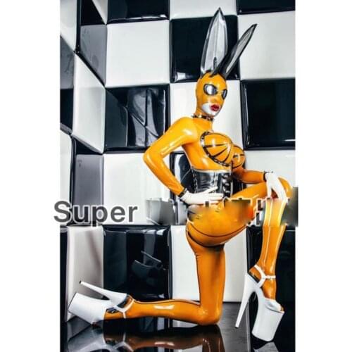 Gogo sexy queen stage dance wears Sexy latex patent leather bunny atmosphere costume party girl clothing