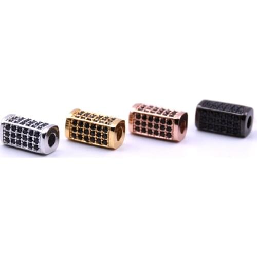 HYHONEY Cubic Zircon Cylinder DIY Jewelry Bracelet Best Quality Micro Pave CZ Cylinder DIY Charms bracelets couple bracelet