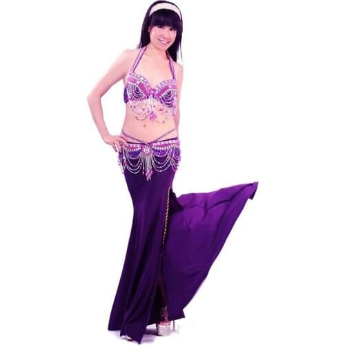 2019 Belly Dance Costume Dance Belly Bra & belt& skirt Outfits Clothes 34b/c 36b/c 38b/c 10 Colors