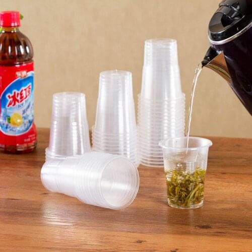 Hot 50Pcs Clear Plastic Disposable Cups Party Shot Glasses Jelly Ice Cream Cups Birthday Tumblers