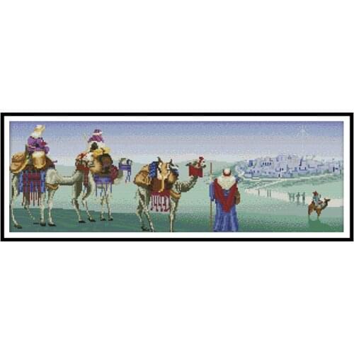 Ship of The Desert Joy Sunday Counted Cross Stitch Sets DIY Embroidery Kits 11CT 14CT Printed on Canvas Handmade Needlework Kits