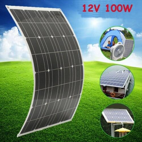 12V 110W Flexible Solar Panel Kit Mono Caravan Camping Home Battery Charge