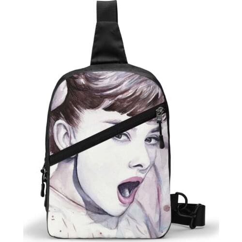 Audrey Hepburn Chest Bag New Polyester Sling Bag Fishing foldable Crossbody Pouch Bag