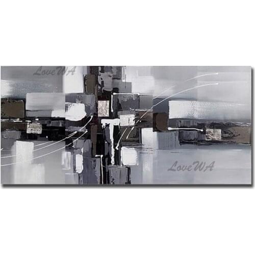 New Arrival Abstract Black And White Oil Painting Handmade Canvas Wall Fine Art Picture Texture Thick Paintings No Frame On Home