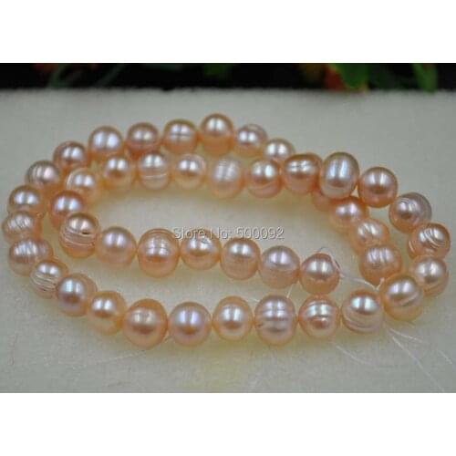 Wholesale 5 strands 8.5-9.5mm pink Baroque freshwater pearl strands