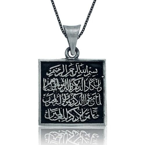 Silver Evil Eye Prayer Lady Necklace