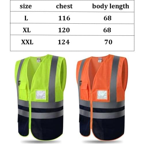 Safety vest reflective yelllow Fluorescent safety reflective vest orange mesh safety vest for construction /traffic/walking